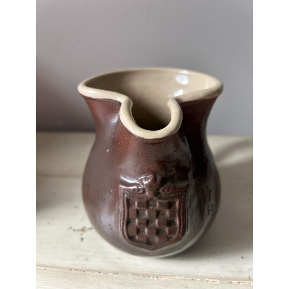 Portuguese Redware Pitcher with coat of arms 5' tall - Picture 12 of 14